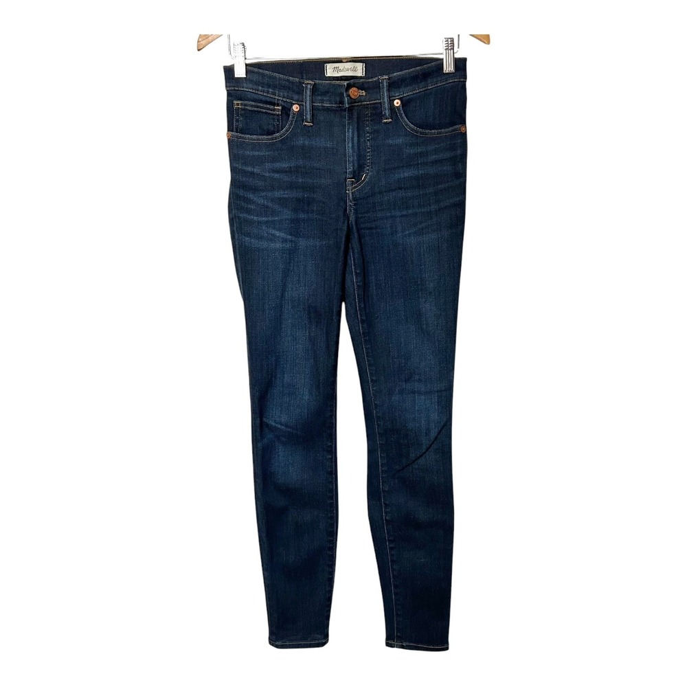 Madewell Womens 9" High Rise Skinny Jeans 26 Dark Larkspur Wash Cotton Blend
